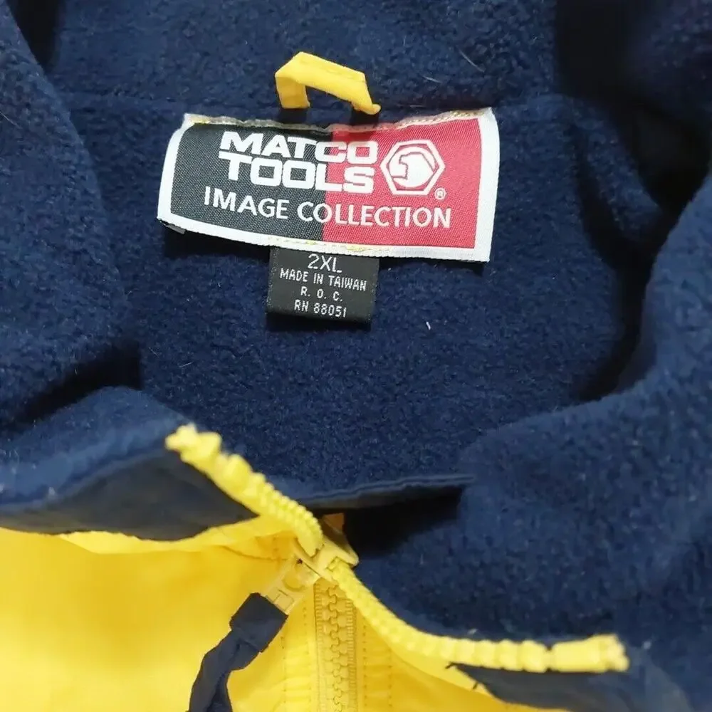 Vintage Matco Tools‎ Racing Yellow Multicolor Sports Jacket Coat Size Men 2XL
